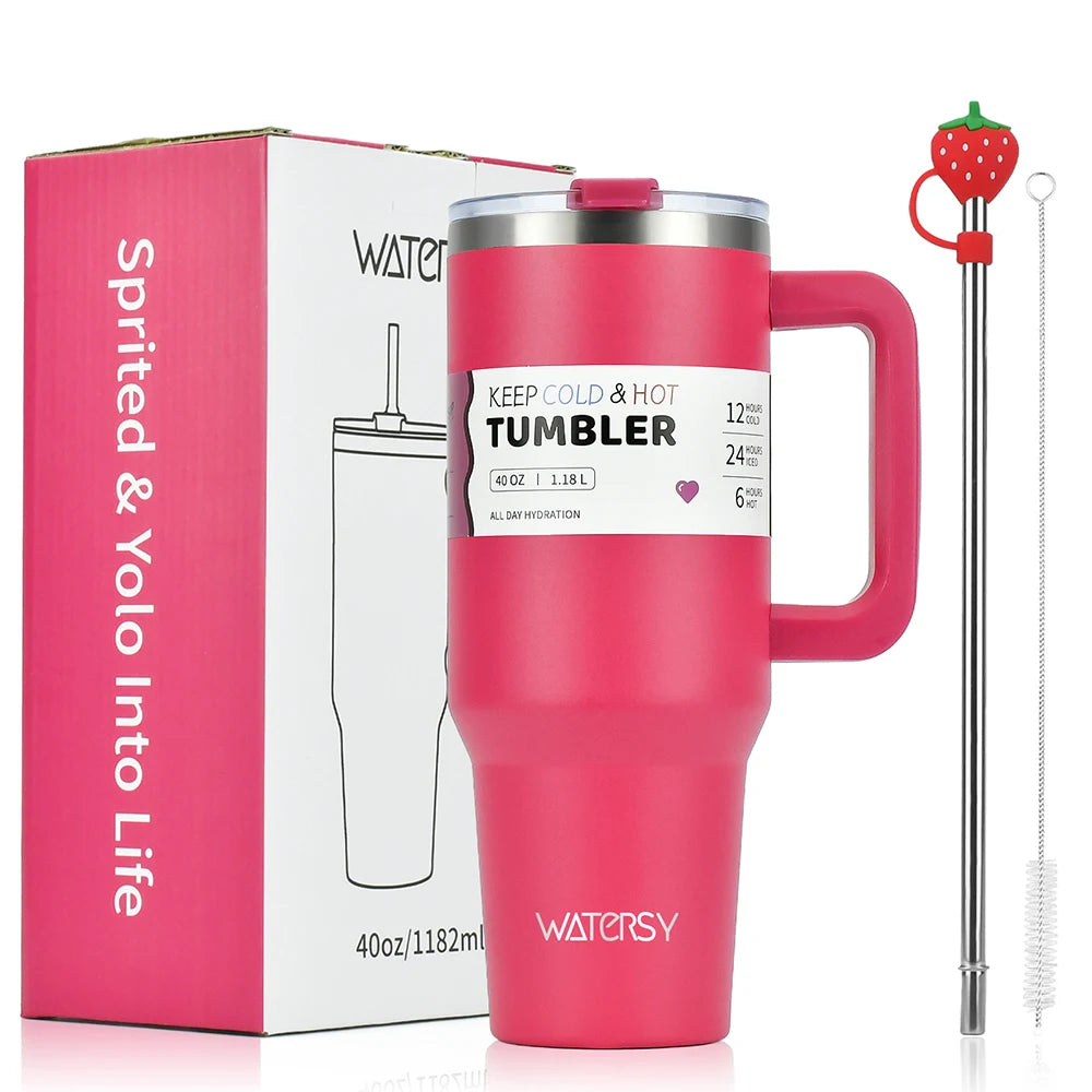 Vaso de acero inoxidable de 30 oz/40 oz, botella térmica de gran capacidad, termos dobles para mantener el frío, taza de regalo DIY