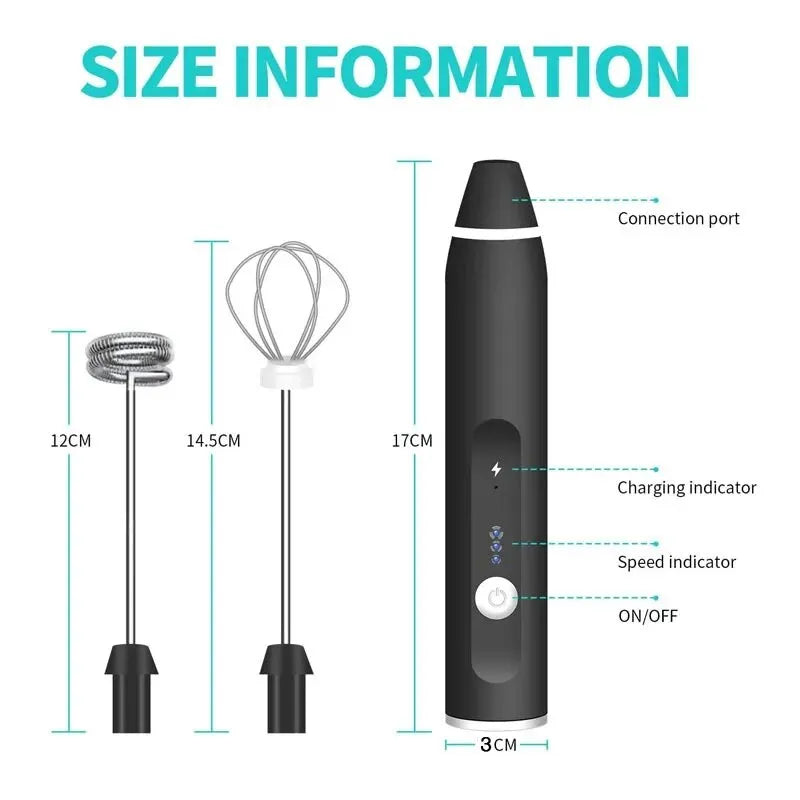 Espumador de leche eléctrico portátil, licuadora de mano, minicafetera USB, batidora, batidora de crema para capuchino, batidora de huevos, licuadora de alimentos