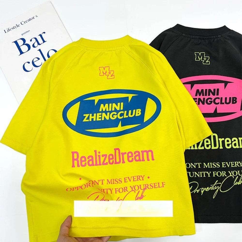Ropa para niños, camiseta de baile callejero para niños, color amarillo pesado, letras modernas y geniales, para niños y niñas, manga corta de verano.