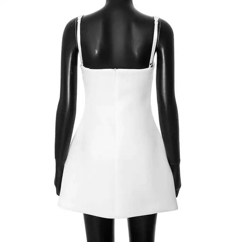 Townlike Waist Wrap Elegant A-line Dress Women Spaghetti Strap Mini 2024 Spring Summer Dress Backless Sexy Party Dresses