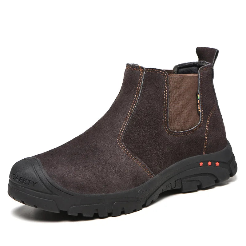 Anti Smashing And Anti Piercing Suede Safety Shoes Men's Steel Toe Cap Protection Work Shoes Fashion Scarpe Antinfortunistiche