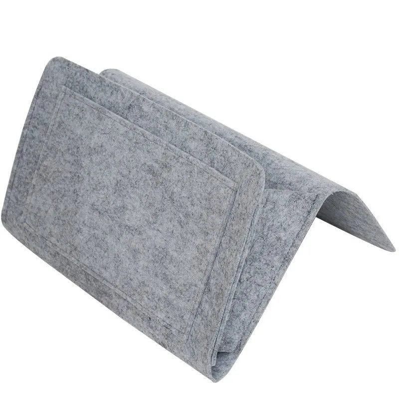 Bolsa de almacenamiento de fieltro para colgar en el dormitorio, cama, sofá, alfombra, para guardar CD, revistas, papelería, teléfonos móviles y artículos diversos.