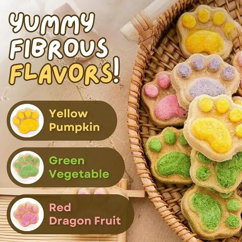 Galletas con forma de pata para gatos, liofilizadas y naturales, con forma de huella, premios para gatos, limpieza bucal.