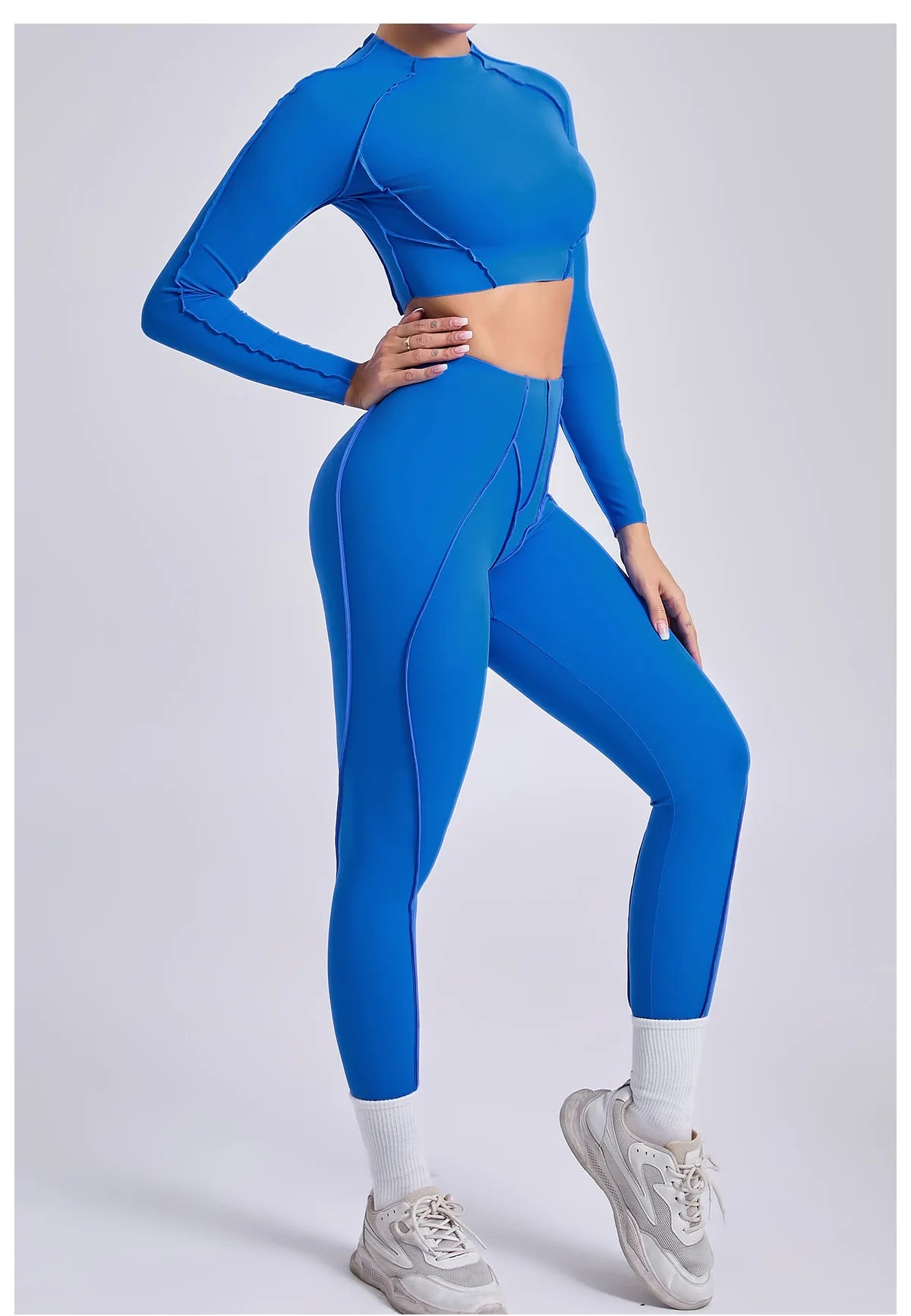 Yoga Set Workout Tracksuits 2 Pieces Gym Clothes Sportswear Yoga Suits For Women Fitness Set Sports Long Sleeved Gym Leggings