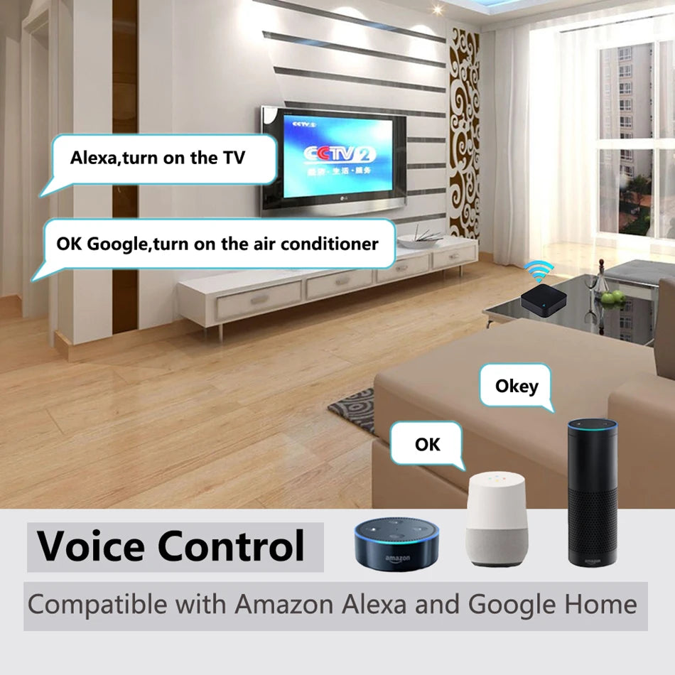 Control remoto infrarrojo Tuya WiFi para aire acondicionado, TV, Smart Home Blaster, control remoto universal infrarrojo para Alexa y Google Home.