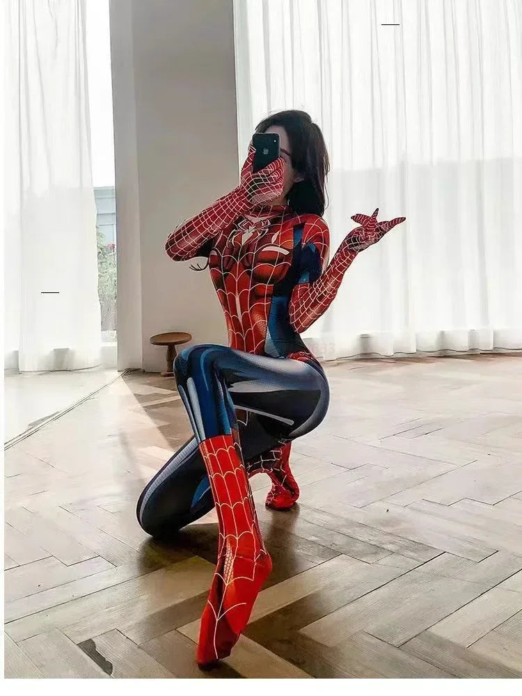 Halloween Spider Man Costume Movie Superhero Cosplay Bodysuit Suit Avengers Cosplay Venom Spider Man Corset for Women Girl Suit