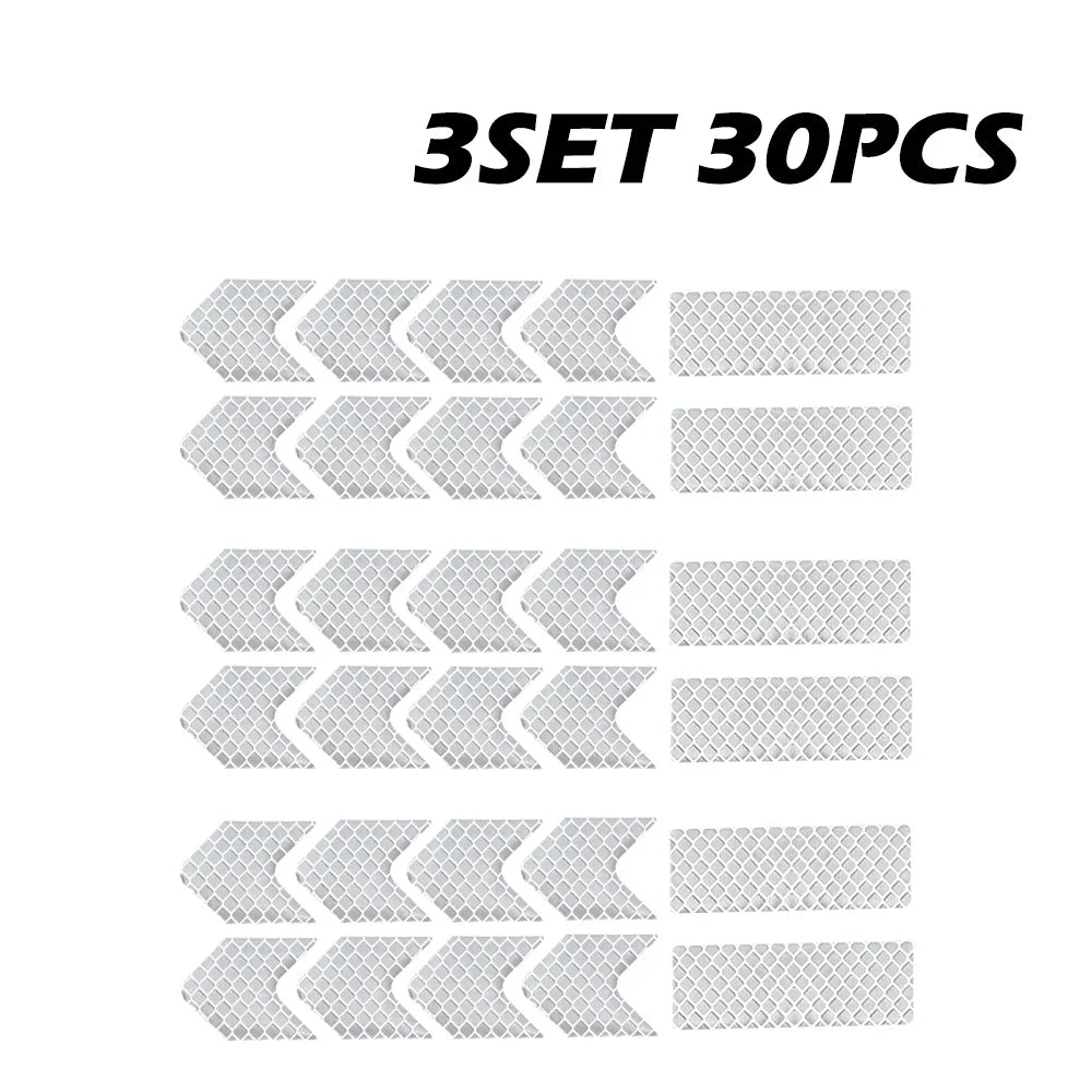 Pegatinas reflectantes para casco de seguridad, para trabajo nocturno, conducción segura, advertencia, calcomanía reflectante para casco de motocicleta y coche, 10 a 50 unidades