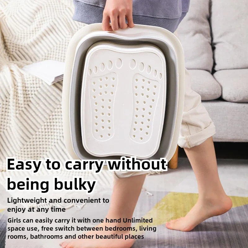 Cubo de masaje para pediluvio plegable, cubo de remojo, lavabo plegable, cubo para baño de pies de spa, bañera de sauna doméstica, bañera de pedicura
