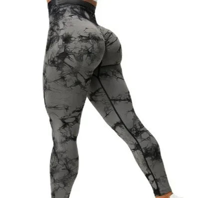 Pantalones de yoga sin costuras, gruesos, ajustados, de talle alto, deportivos, teñidos en lana, con efecto melocotón en los glúteos, largos y ceñidos, para hacer ejercicio.