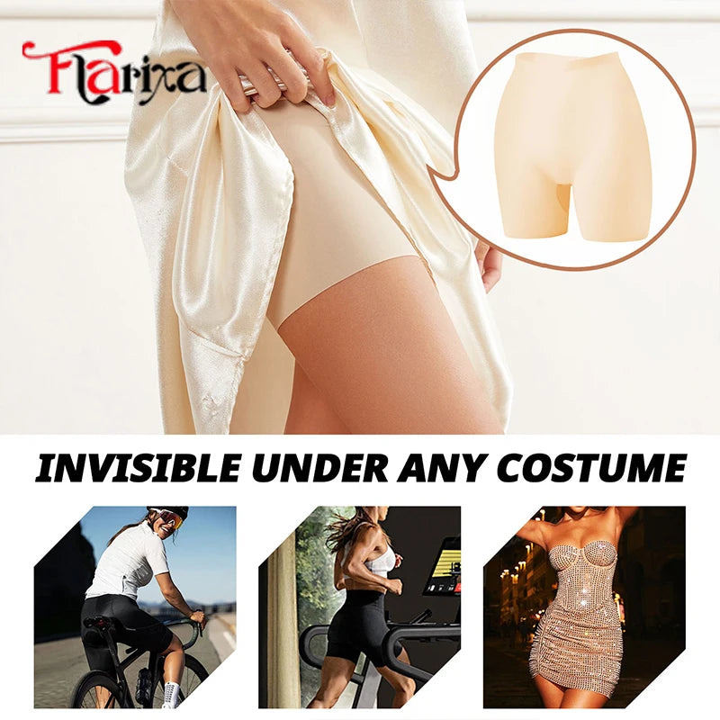 Pantalones cortos de seguridad de cintura alta Flarixa, antirozaduras, ropa interior tipo bóxer, ropa interior protectora para debajo de los vestidos, pantalones de ciclismo