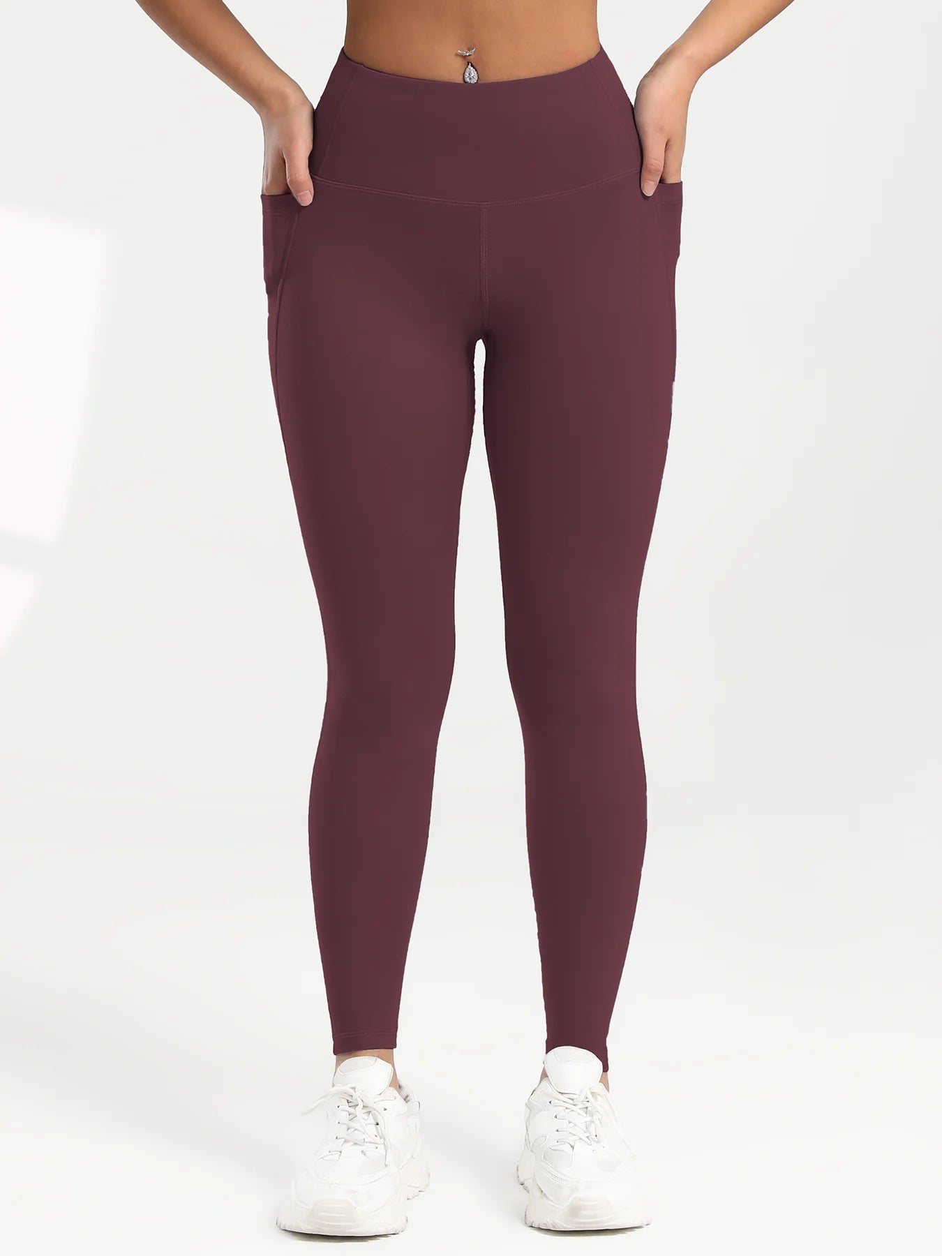 Leggings de yoga para mujer, 2 unidades, con bolsillos, color liso, para gimnasio, actividades al aire libre, cintura alta, ajustados, pantalones deportivos para correr.