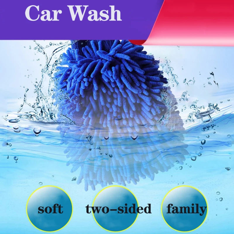 Guantes de lavado de autos Guante de chenilla Trapos de felpa Engrosados de doble cara Suministros para autos Herramientas de limpieza Accesorios para autos Detallado de autos