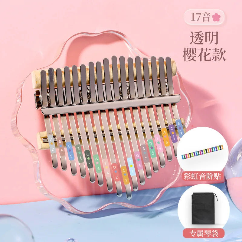 HLURU Kalimba 17, piano de pulgar de 21 teclas, cristal acrílico, Kalimba 17, piano de dedo de 21 teclas para principiantes y niños, instrumento de teclado