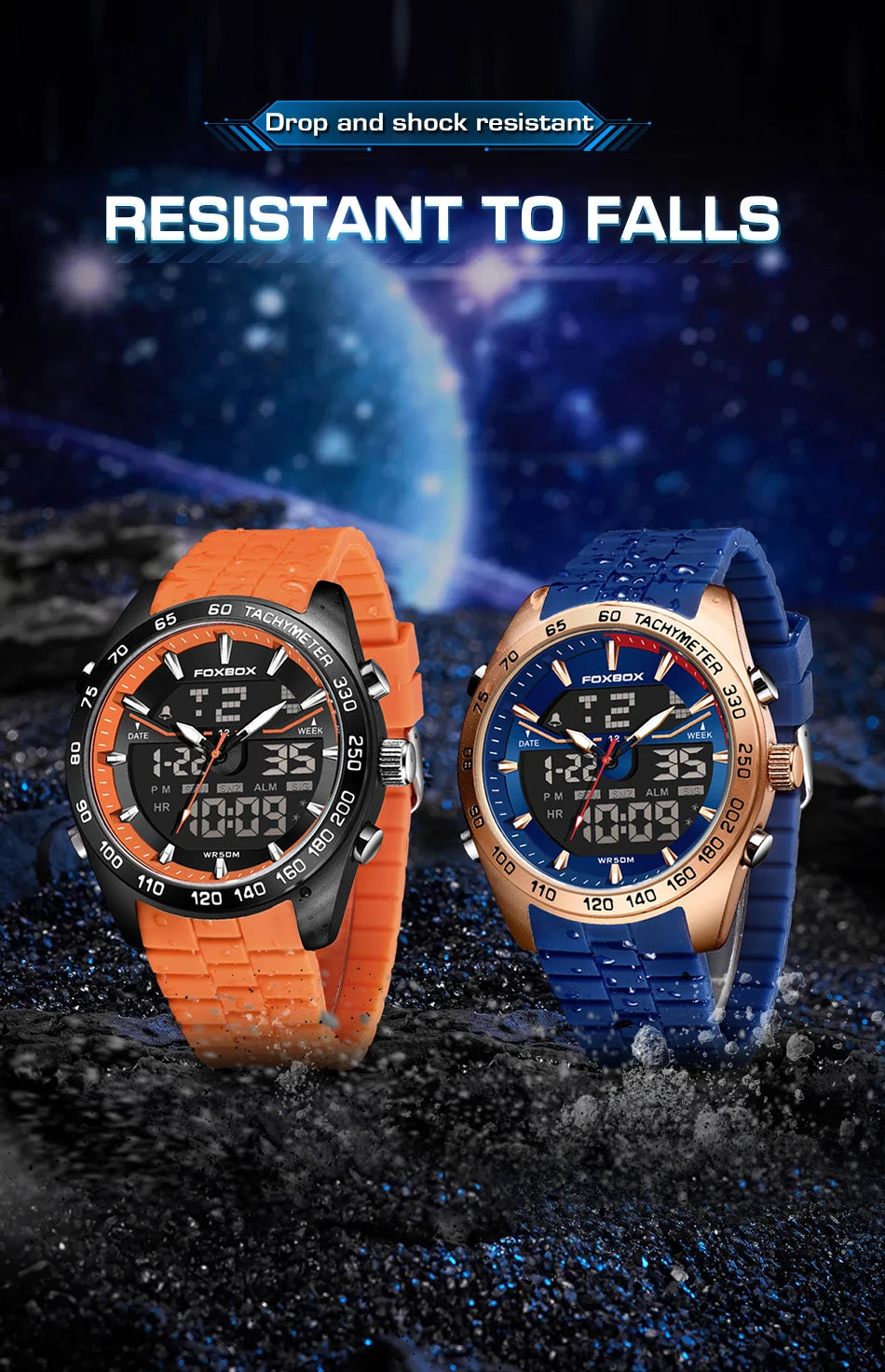 Reloj digital de lujo para hombre FOXBOX, marca superior, modelo 2026 New Business Watch, estilo militar, resistente al agua, a la moda, con movimiento de cuarzo.