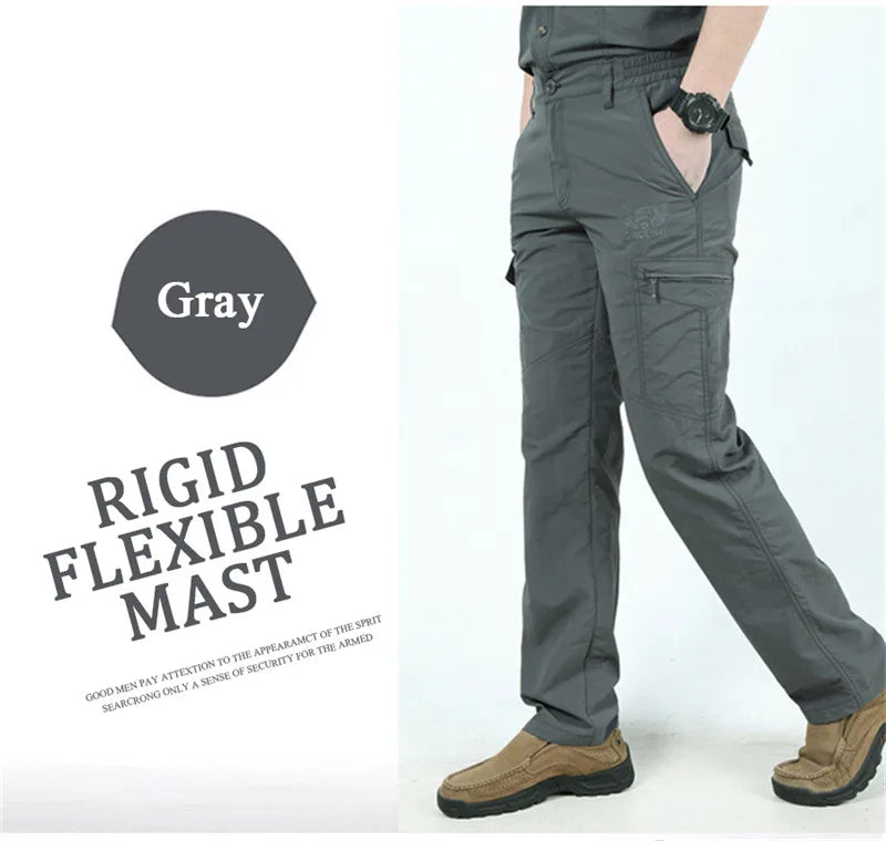 Pantalones de carga tácticos impermeables para hombre, pantalón largo militar, informal, transpirable, de secado rápido, para exteriores, nuevo modelo