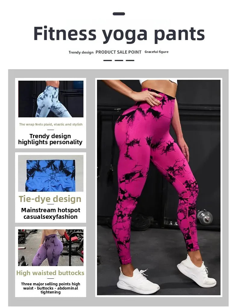 Pantalones de yoga sin costuras, gruesos, ajustados, de talle alto, deportivos, teñidos en lana, con efecto melocotón en los glúteos, largos y ceñidos, para hacer ejercicio.