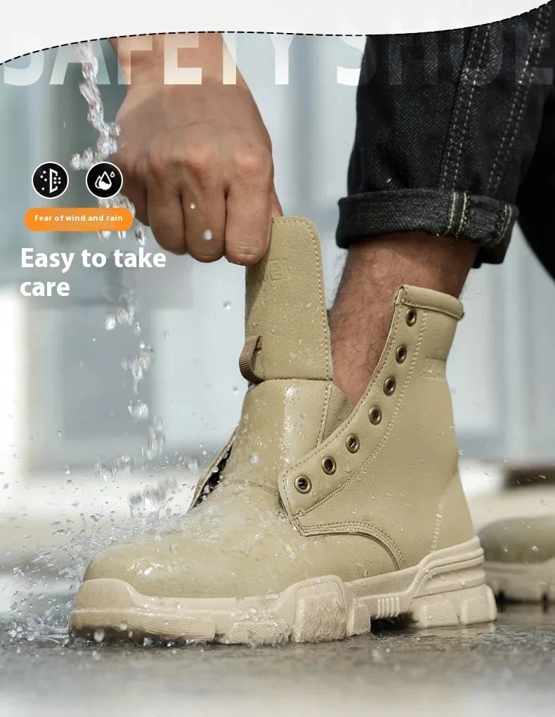 Anti-spark Welder Shoes Men's High Top Work Safety Boots Puncture Proof Construction Safety Shoes Men Platform Boots