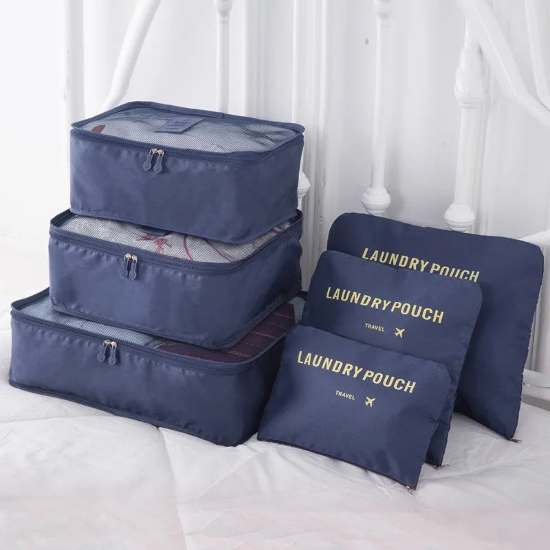 6 bolsas organizadoras de viaje, organizadoras de maletas portátiles, bolsas de viaje para mujeres, organizadoras de equipaje, bolsas para ropa y zapatos.