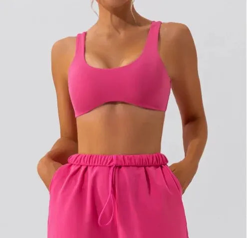 Sujetador de yoga con ajuste ceñido, absorción de humedad, absorción del sudor, alta elasticidad, transpirabilidad y tacto nude.