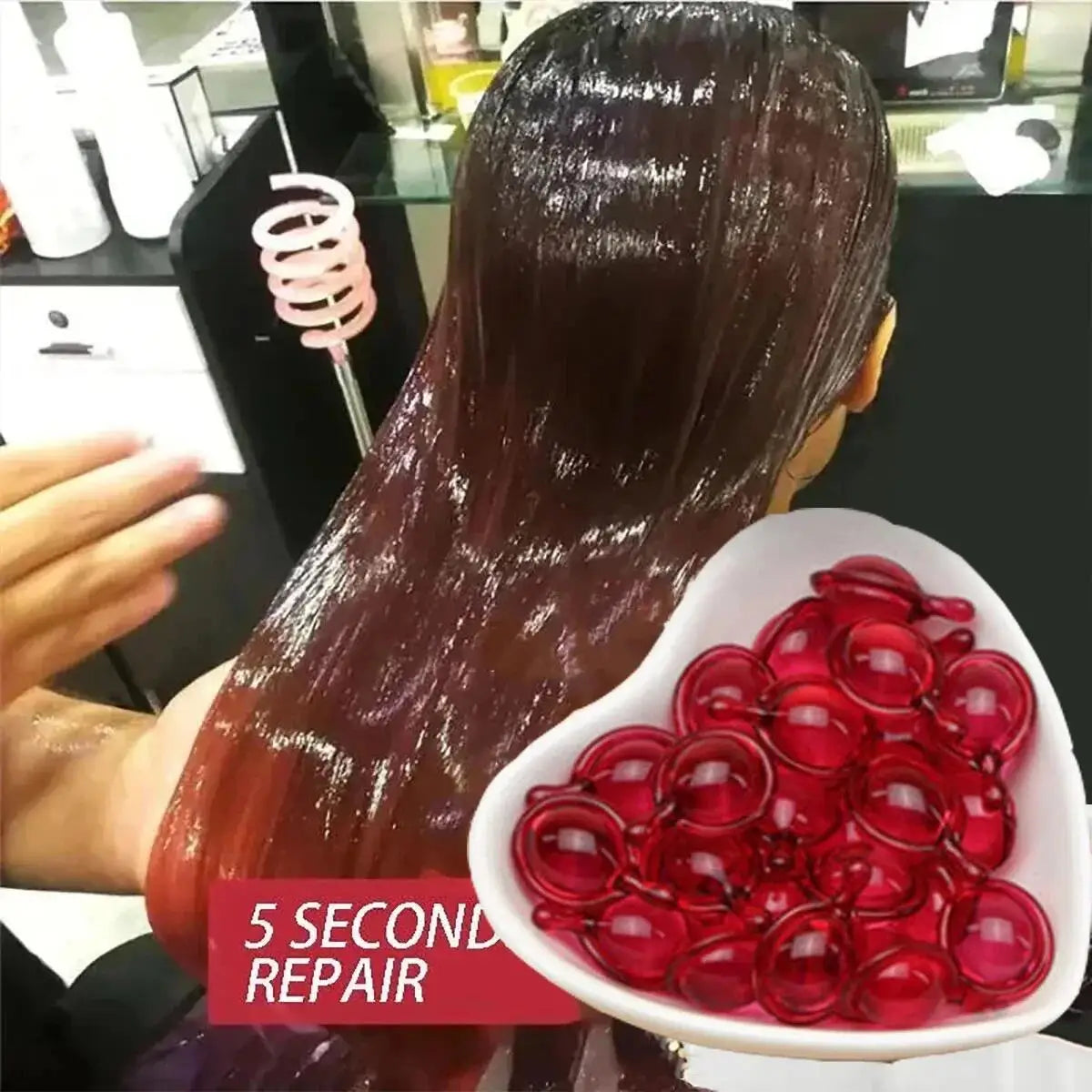 Cápsula vitamínica para el cabello, aceite de queratina, repara el cabello seco y encrespado, restaura la suavidad, el brillo y la hidratación profunda, nutre el cuero cabelludo, cuidado de belleza.