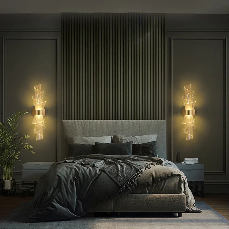 Aplique de pared LED, iluminación interior, decoración para el hogar, sofá, dormitorio, sala de estar, pasillo, mesita de noche, espejo de lujo, lámpara de pared nórdica