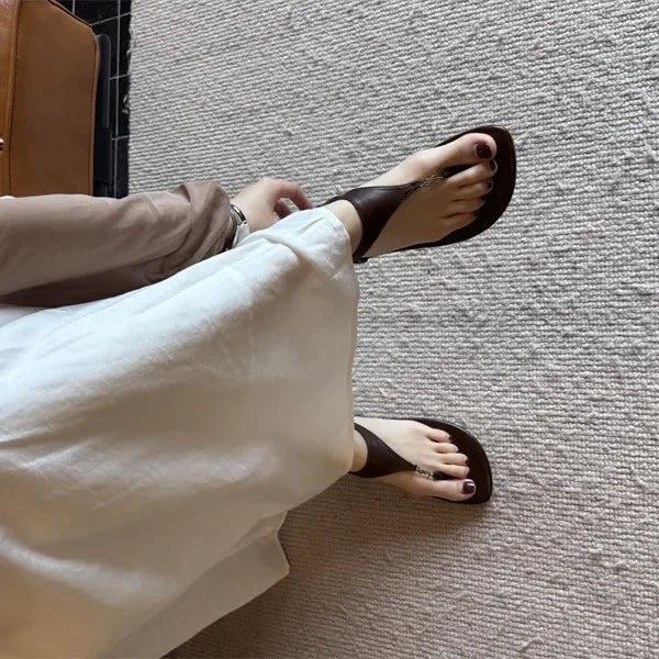 Sandalias de verano 2025 para mujer, con punta abierta, estilo hada, para playa, faldas a juego, zapatos de tacón alto versátiles, zapatillas romanas para mujer.