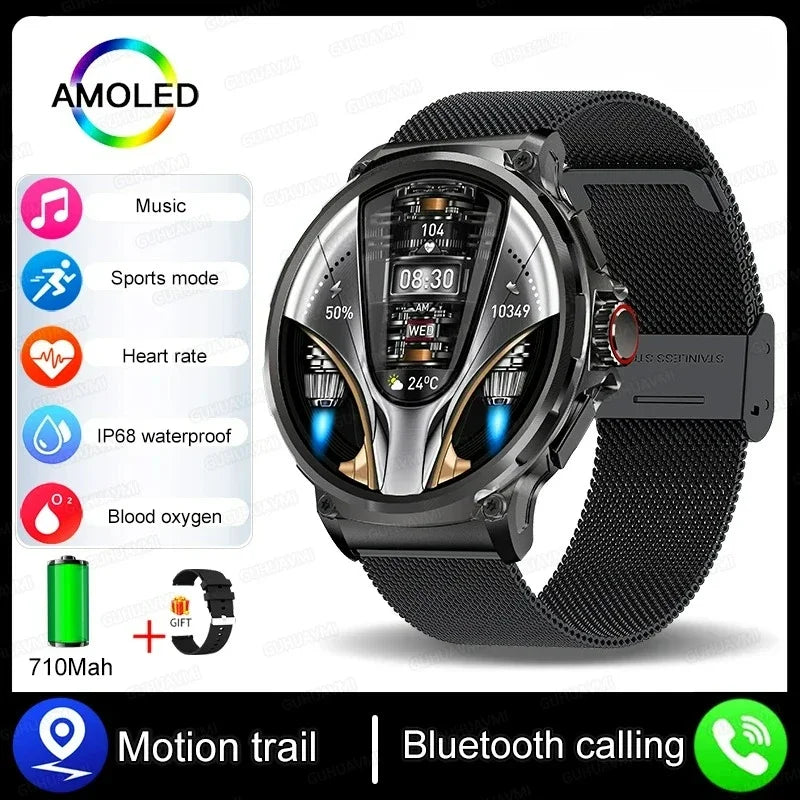 Xiaomi - Nuevo reloj inteligente Ultra HD AMOLED de 1,85 pulgadas para hombre, con GPS, Bluetooth, llamadas, batería de 710 mAh, deportivo y de fitness para Huawei
