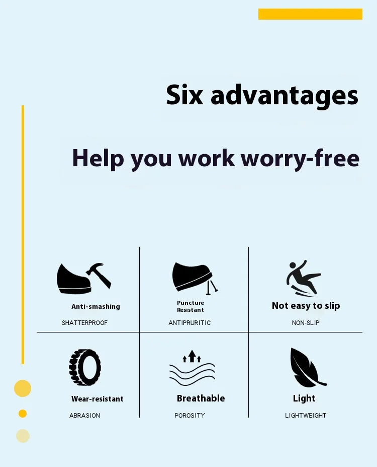 Nuevos zapatos de seguridad de moda, de caña alta, antiaplastamiento y antiperforación, con puntera de acero, resistentes al desgaste, para trabajo, calzado de protección para hombre.