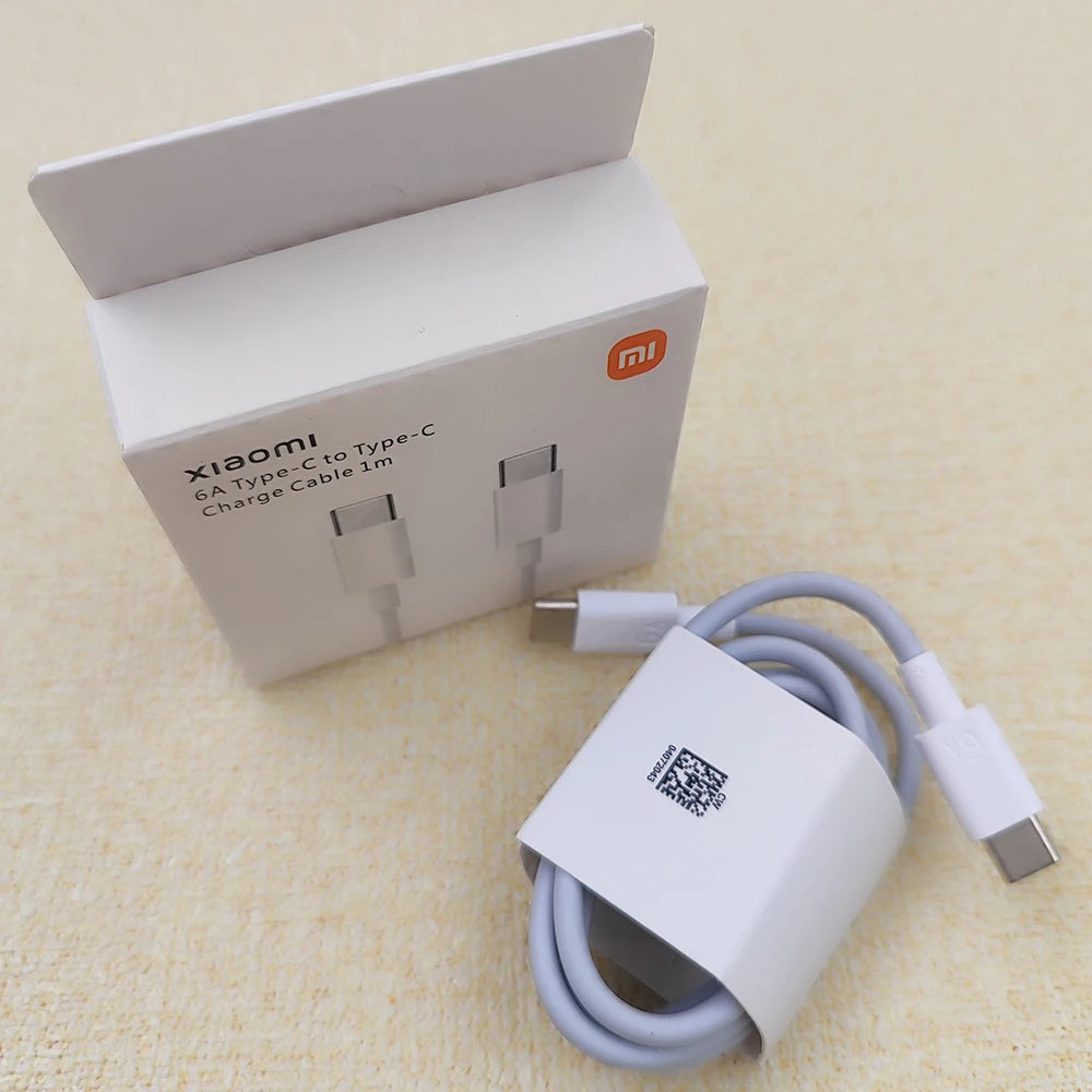 Cable USB C a tipo C original Xiaomi 6A, 120 W, 90 W, carga rápida turbo, 100 cm, para Mi 15 Ultra, 14T, 12T Pro, Redmi Note 13, 14 Pro+