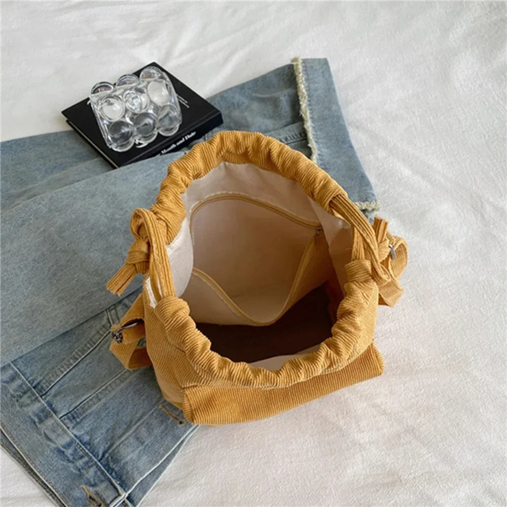 Bolso de hombro para mujer, estilo coreano, con cordón, informal, ligero, para jóvenes, venta al por mayor, 2025