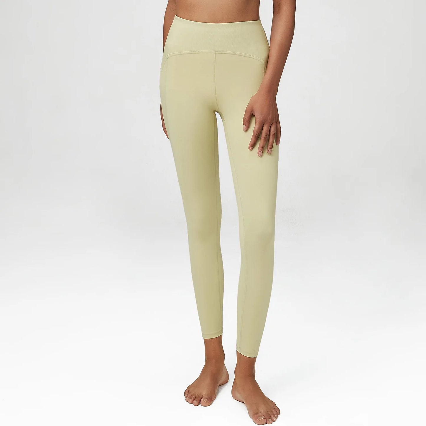 Pantalones de yoga para mujer, sensación de desnudez, alta elasticidad, nailon, cintura alta, leggings deportivos, realce, para correr, gimnasio, ropa deportiva femenina.