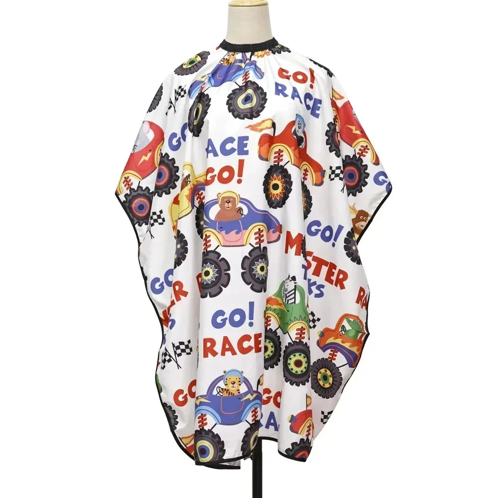 Capa de corte de pelo infantil con dibujos animados, impermeable, para peluqueros – Artículos de peluquería y cuidado del cabello