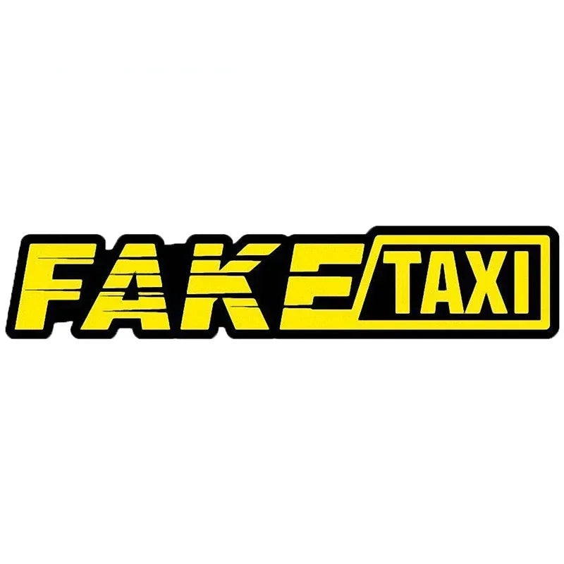 Pegatinas de taxi falsas personalizadas, pegatinas divertidas de carreras, piezas de motocicleta para automóvil resistentes a los arañazos, cubiertas con arañazos de automóvil