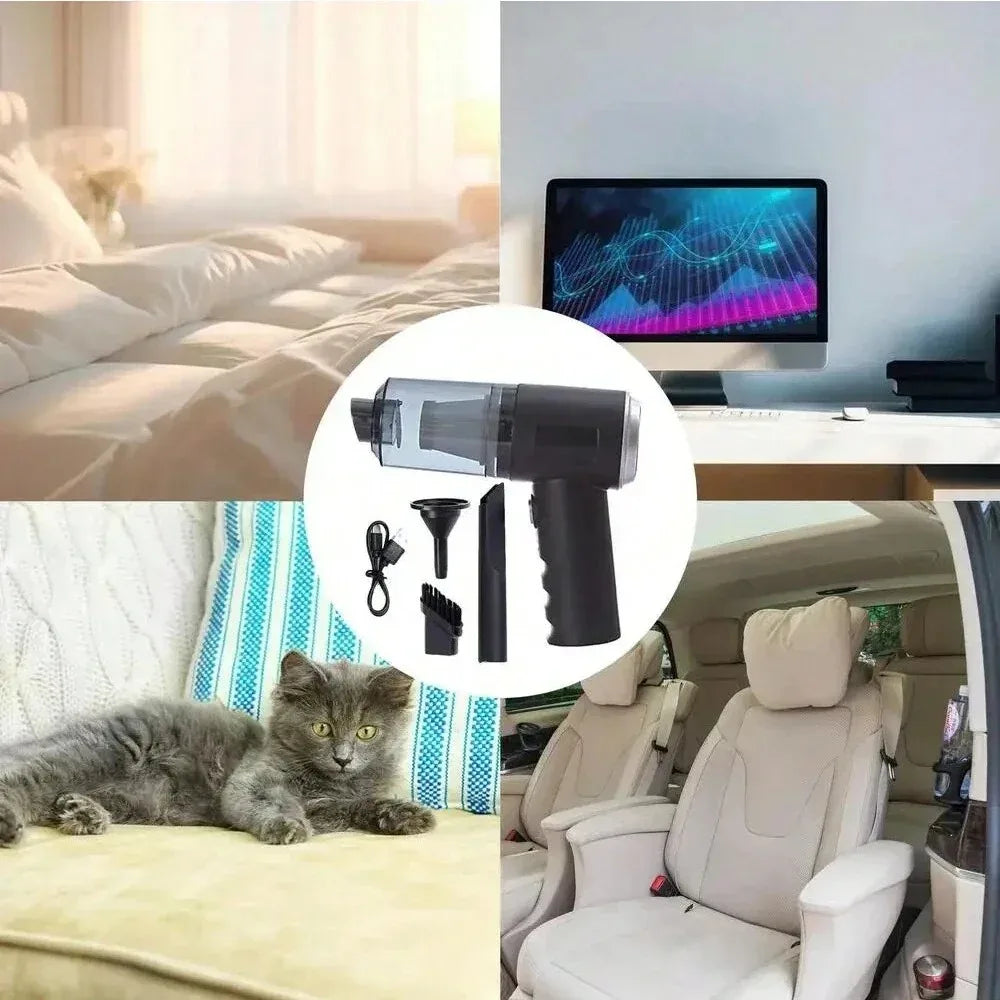 Aspiradora combinada de succión y soplador integrada 3 en 1, aspiradora doméstica con carga USB para coche pequeño