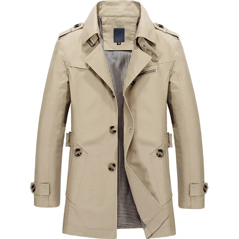 Chaqueta de trabajo informal de algodón para hombre, nueva chaqueta cortavientos de algodón puro, ligera, para primavera y otoño.