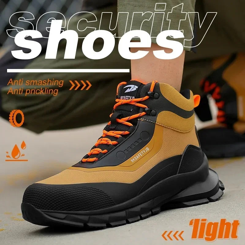 Zapatos de seguridad antisalpicaduras para hombre, botas de trabajo resistentes al desgaste, zapatos con punta de acero, zapatos protectores a prueba de pinchazos, zapatillas de seguridad