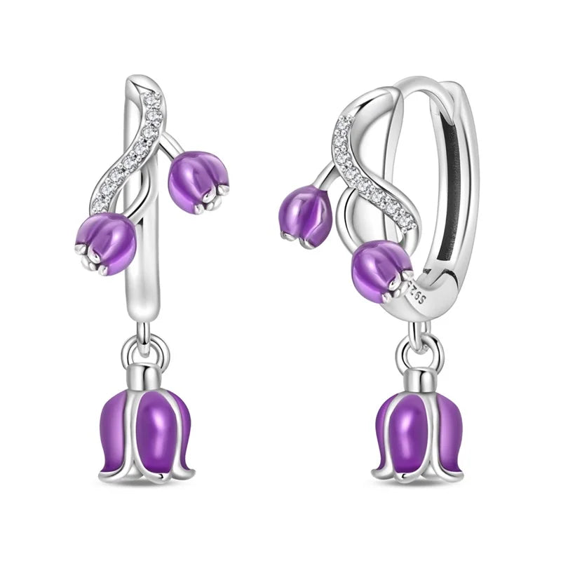 Pendientes de plata de ley 925 con diseño de mariposa, abeja, mariquita y flor de arcoíris para mujer, joyería de moda para fiestas de cumpleaños, regalos