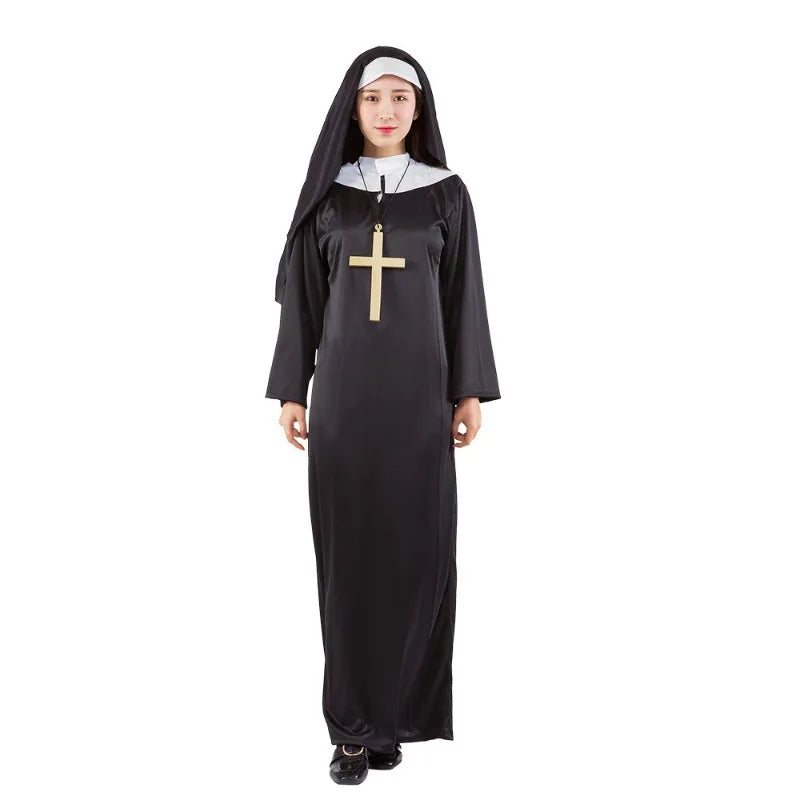 Halloween Masquerading Parties Adult Cosplay Pastors Performance Costumes for Priests Nuns for Women and Men