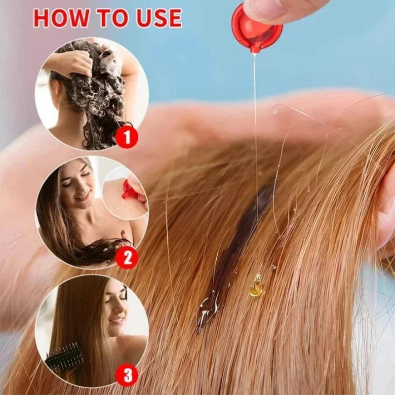 Cápsula de vitaminas para el cabello Aceite de queratina Restauración rápida Cuidado del cabello suave y brillante Nutrir Reparar el cabello dañado Tratamiento para la división Producto