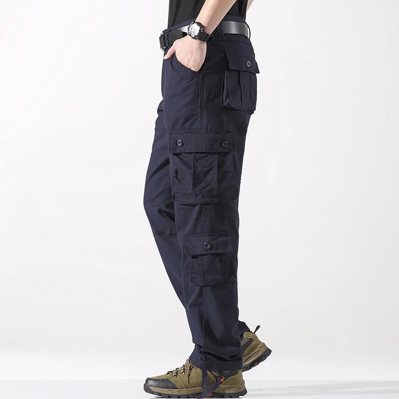 2025 Multiple pockets Tactical Cargo Pants Men Cotton Overalls Outdoor Work Trousers Big Size Hombre Clothing Camo Hiking Pants