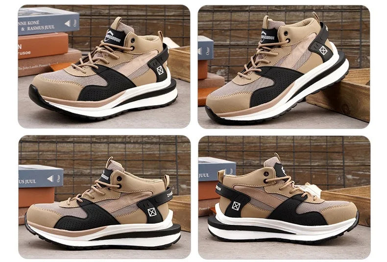 Nuevo calzado de seguridad para hombre, de cuatro estaciones, con puntera de acero antiaplastamiento y antiperforación, suela blanda antideslizante, para trabajo.