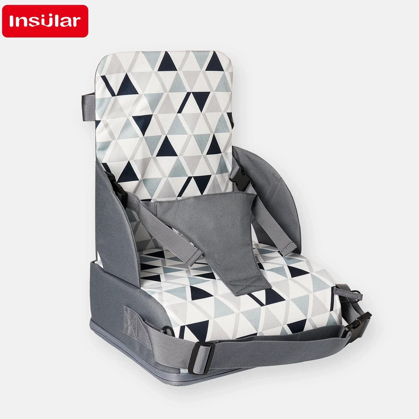 INSULAR Asiento infantil portátil, plegable y antideslizante, con cojín alto, para comedor de bebé, suministros de viaje para niños