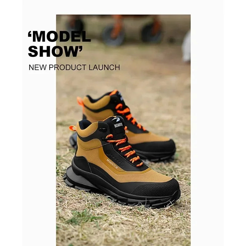 Zapatos de seguridad antisalpicaduras para hombre, botas de trabajo resistentes al desgaste, zapatos con punta de acero, zapatos protectores a prueba de pinchazos, zapatillas de seguridad