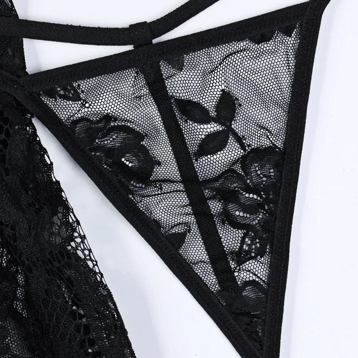 Conjunto exótico de PU sexy para mujer, vestido de encaje transparente, lencería elegante con abertura, body exótico para fiesta y club.