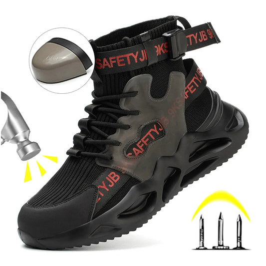 Zapatos de seguridad con puntera de acero para hombre y mujer, botas de trabajo ligeras, transpirables y cómodas, zapatillas de seguridad para la construcción industrial, botas para hombre.