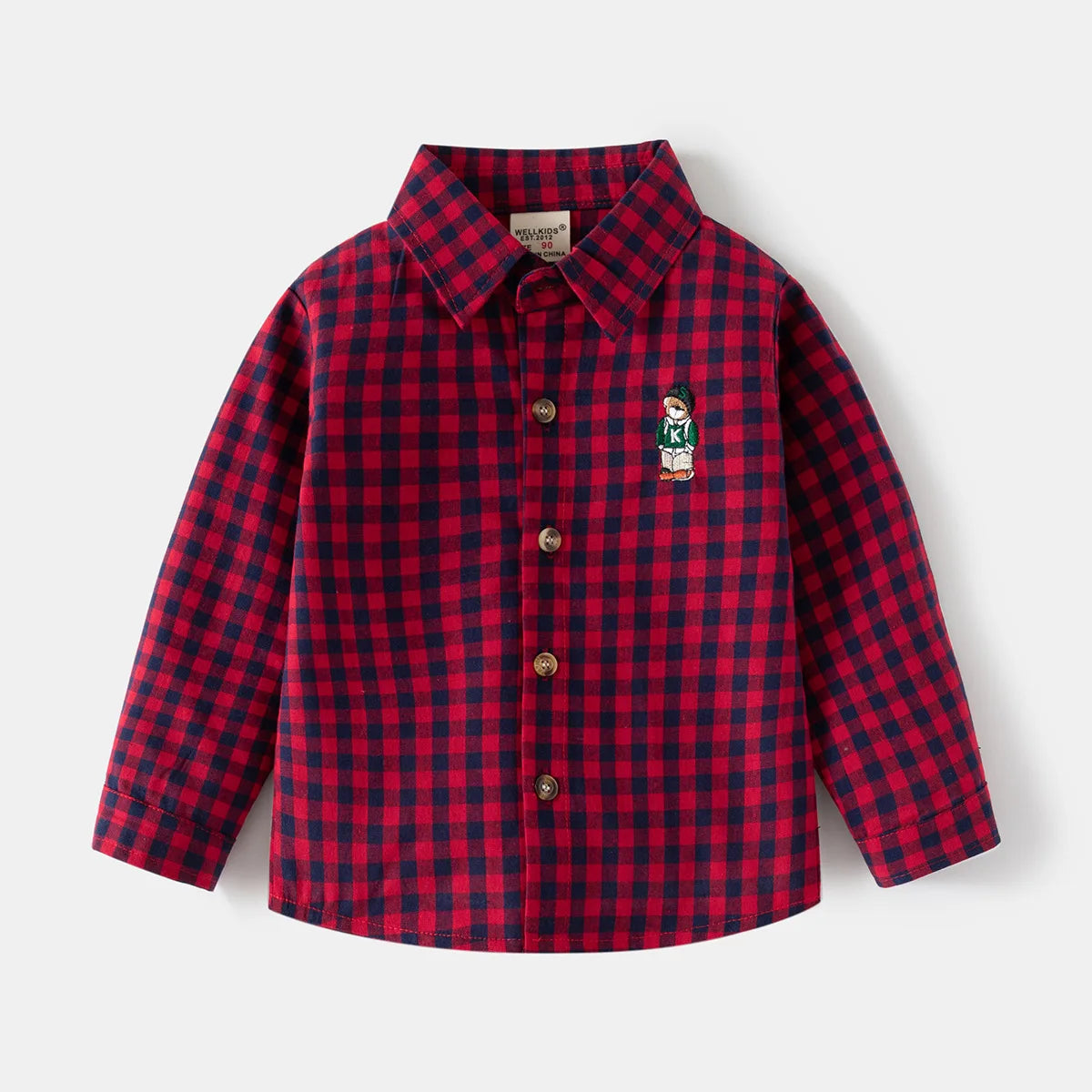 Ropa para niños nueva 2025, camisas para niños con cuello, ropa de algodón de manga larga para bebés, blusa informal a cuadros para niños de 2 a 7 años