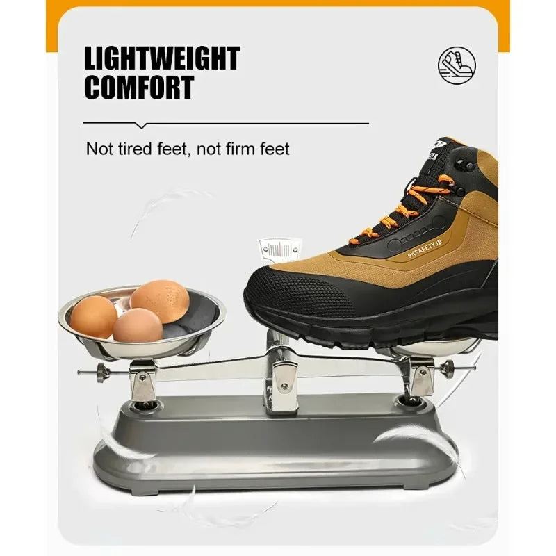 Zapatos de seguridad antisalpicaduras para hombre, botas de trabajo resistentes al desgaste, zapatos con punta de acero, zapatos protectores a prueba de pinchazos, zapatillas de seguridad
