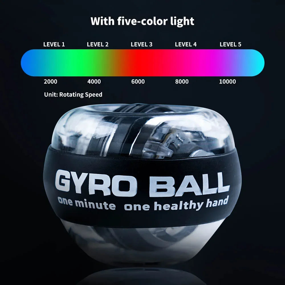 Pelota de entrenamiento de potencia con LED para muñeca, giroscopio de arranque automático para brazo, mano y antebrazo, equipo deportivo de fitness.