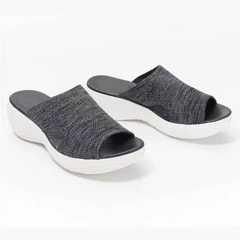 Sandalias de verano para mujer, zapatos de cuña a la moda para mujer, sandalias de punta abierta, sandalias elegantes para mujer, calzado femenino