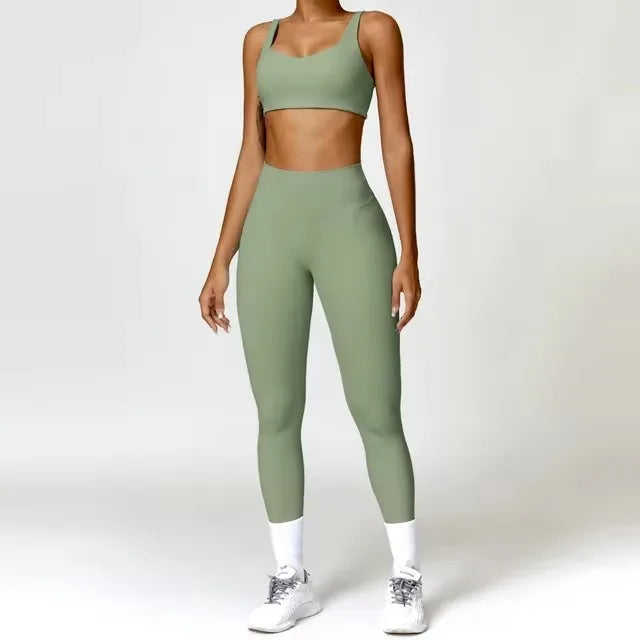 Conjunto deportivo de 2 piezas para mujer, de secado rápido, para gimnasio, chándal para correr, entrenamiento, camiseta deportiva de manga larga, ropa de yoga